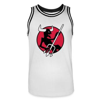 rockin_devil_3c - Maillot de basket Homme - blanc/noir - Devant - AI Model Male 185 dark (185cm)