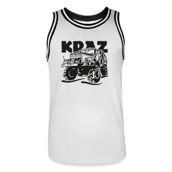 LKW KrAZ 255 - Männer Basketball-Trikot - Weiß/Schwarz - Vorne - AI Model Male 185 dark (185cm)