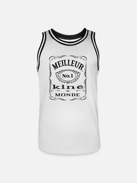 Meilleur kiné du monde - Men's Basketball Jersey - white/black
