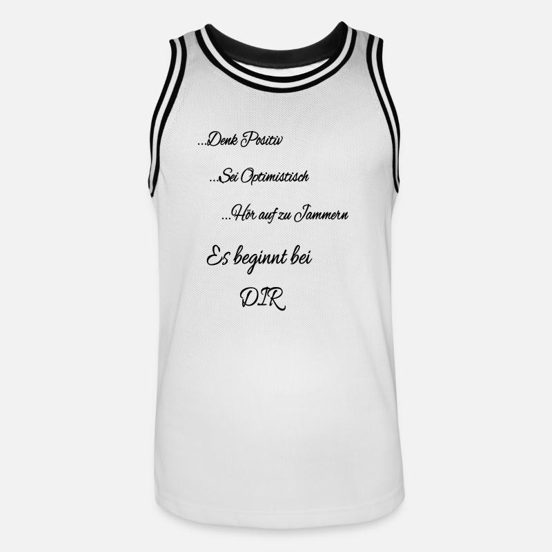 Es beginnt bei DIR - Männer Basketball-Trikot - Weiß/Schwarz