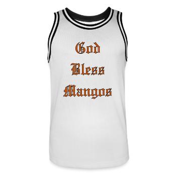 Que Dieu bénisse les mangues - Maillot de basket Homme - blanc/noir - Devant - AI Model Male 185 dark (185cm)