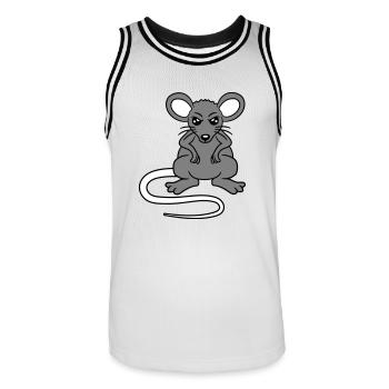Maus Guckt Böse Wütend Frustriert Sauer Aggressiv - Männer Basketball-Trikot - Weiß/Schwarz - Vorne - AI Model Male 185 dark (185cm)
