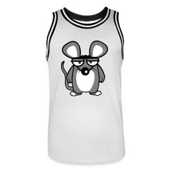 Maus Guckt Böse Wütend Frustriert Sauer Aggressiv - Männer Basketball-Trikot - Weiß/Schwarz - Vorne - AI Model Male 185 dark (185cm)