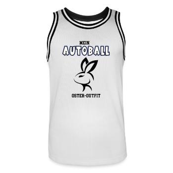 Autoball Ostern Autoballer Oster Outfit - Männer Basketball-Trikot - Weiß/Schwarz - Vorne - AI Model Male 185 dark (185cm)