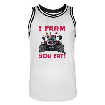 Je ferme vous mangez cas - Maillot de basket Homme - blanc/noir - Devant - AI Model Male 185 dark (185cm)