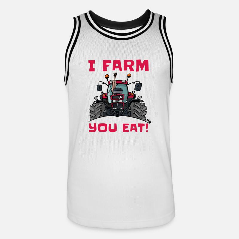 Ich Bauernhofs Fall essen - Männer Basketball-Trikot - Weiß/Schwarz