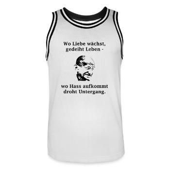 wo liebe wächst gedeiht leben schwarz - Männer Basketball-Trikot - Weiß/Schwarz - Vorne - AI Model Male 185 dark (185cm)