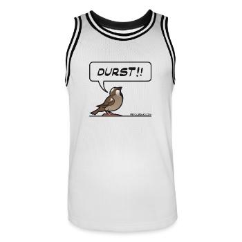 Durstiger Spatz - Männer Basketball-Trikot - Weiß/Schwarz - Vorne - AI Model Male 185 dark (185cm)
