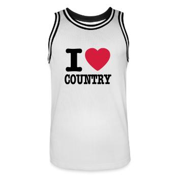 i love country / i heart country - Maillot de basket Homme - blanc/noir - Devant - AI Model Male 185 dark (185cm)