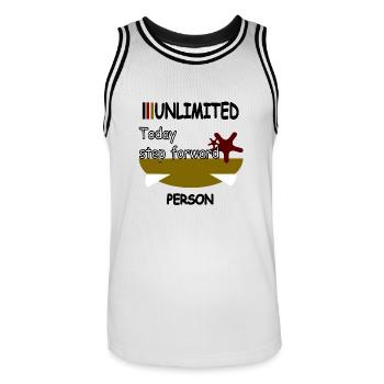 Today step forward - Männer Basketball-Trikot - Weiß/Schwarz - Vorne - AI Model Male 185 dark (185cm)