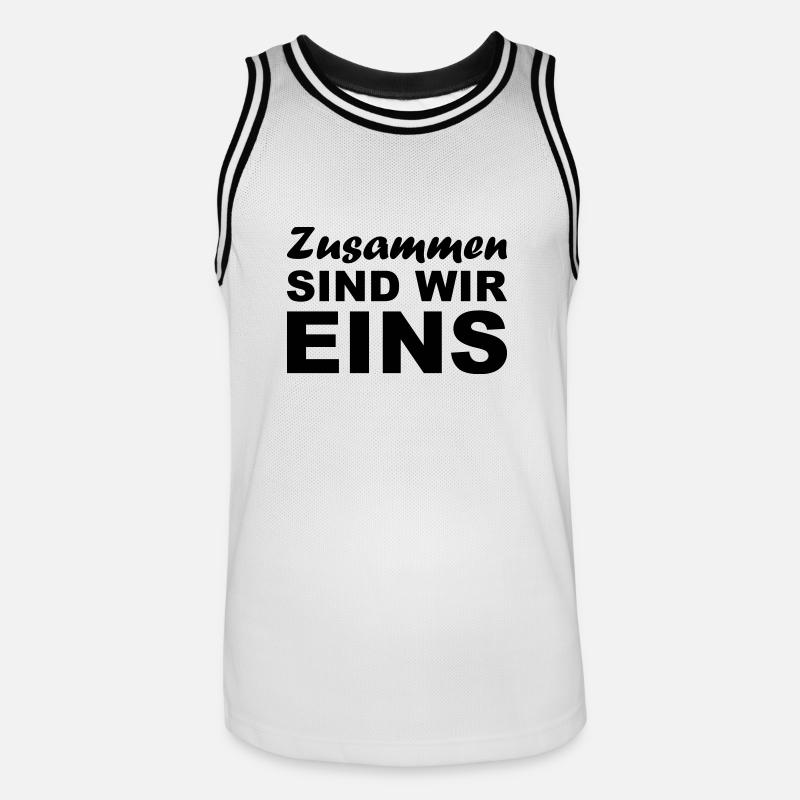 Zusammen sind wir Eins - Männer Basketball-Trikot - Weiß/Schwarz