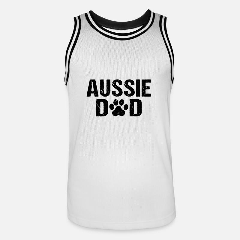Aussie Dad Australischer Schäferhund - Männer Basketball-Trikot - Weiß/Schwarz