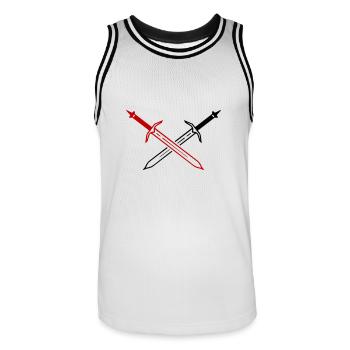 Schwert Icon - Männer Basketball-Trikot - Weiß/Schwarz - Vorne - AI Model Male 185 dark (185cm)