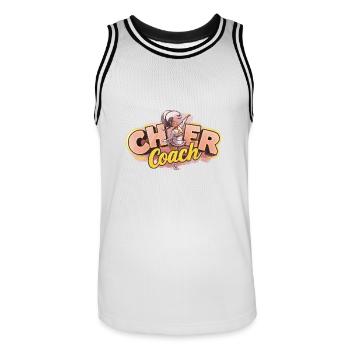 Cheerleading a Sport Tumbles and Lifts Spirits - Männer Basketball-Trikot - Weiß/Schwarz - Vorne - AI Model Male 185 dark (185cm)