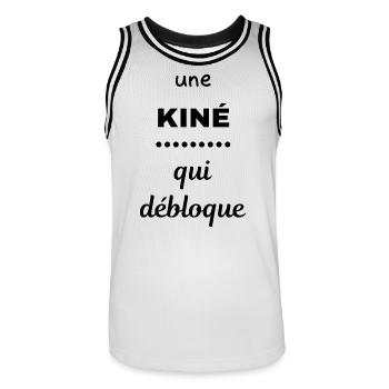 Une kiné qui débloque cadeau humoristique - Maillot de basket Homme - blanc/noir - Devant - AI Model Male 185 dark (185cm)