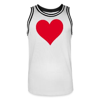 Valentines Red Heart, Valentine's Day - Men's Basketball Jersey - white/black - Front - AI Model Male 185 dark (185cm)