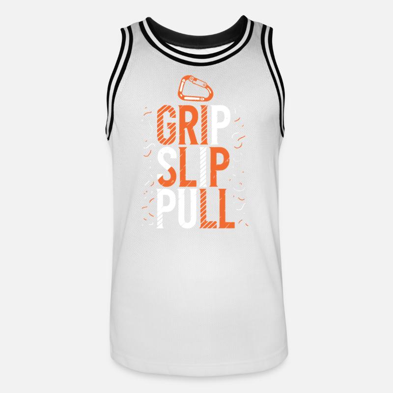Grip Slip Pullover Klettern - Männer Basketball-Trikot - Weiß/Schwarz