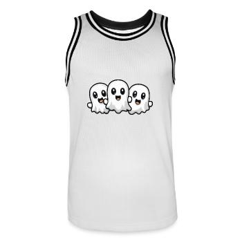 Geister Halloween Niedlich Comic - Männer Basketball-Trikot - Weiß/Schwarz - Vorne - AI Model Male 185 dark (185cm)
