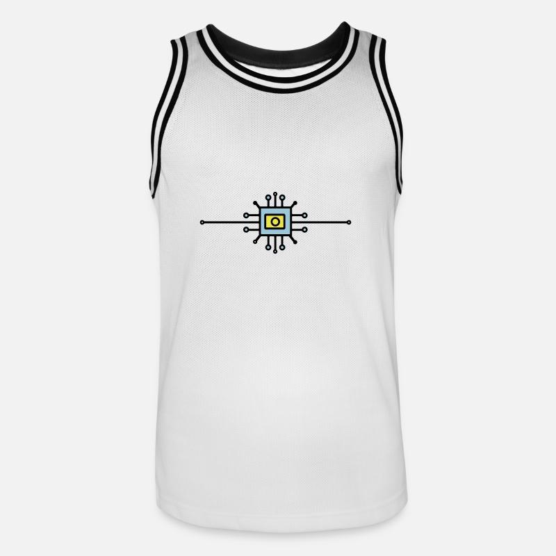 Computer Chip Digital Sensor - Männer Basketball-Trikot - Weiß/Schwarz