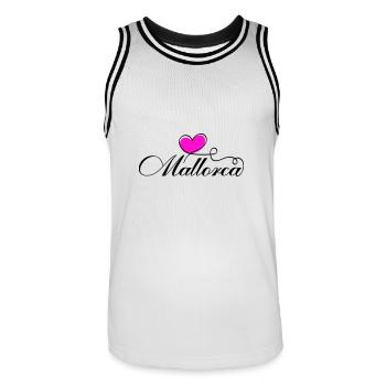 Mallorca Herz Liebe - Männer Basketball-Trikot - Weiß/Schwarz - Vorne - AI Model Male 185 dark (185cm)