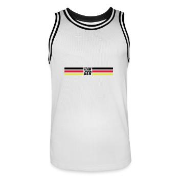 Équipe d’Allemagne - Maillot de basket Homme - blanc/noir - Devant - AI Model Male 185 dark (185cm)