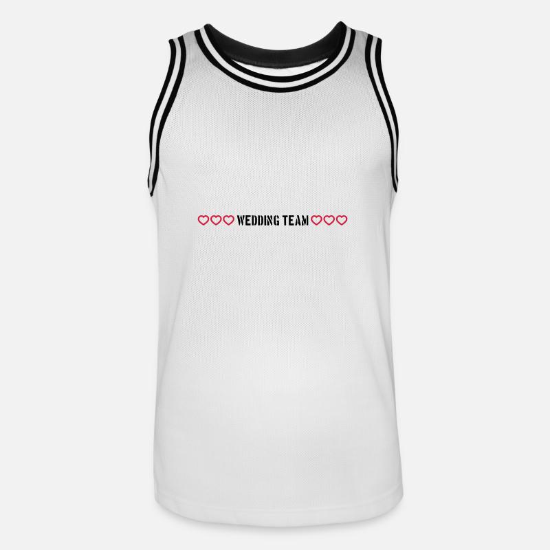 Coeurs d’équipe de mariage - Maillot de basket Homme - blanc/noir