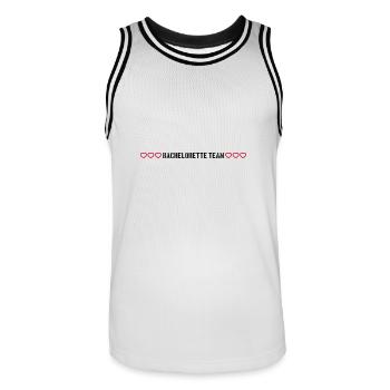 bachelorette team herzchen - Männer Basketball-Trikot - Weiß/Schwarz - Vorne - AI Model Male 185 dark (185cm)