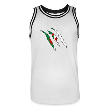 Cadeau griffe natif Algérie Wildland - Maillot de basket Homme - blanc/noir - Devant - AI Model Male 185 dark (185cm)