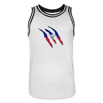 Cadeau griffe Wildland Haïti native - Maillot de basket Homme - blanc/noir - Devant - AI Model Male 185 dark (185cm)