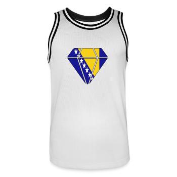 Geschenk Diamant Heimat Wurzeln Bosnien Herzegowi - Männer Basketball-Trikot - Weiß/Schwarz - Vorne - AI Model Male 185 dark (185cm)
