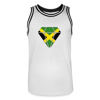 Geschenk Diamant Heimat Wurzeln Jamaica - Männer Basketball-Trikot - Weiß/Schwarz - Vorne - AI Model Male 185 dark (185cm)