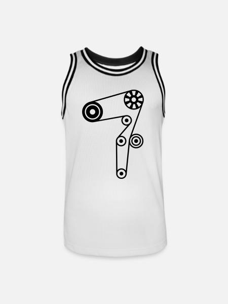 Zahnriemen_c1 - Männer Basketball-Trikot - Weiß/Schwarz