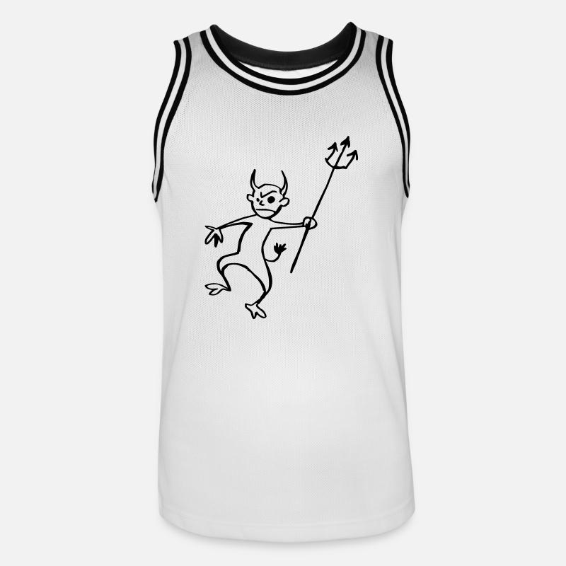 Teufel - Männer Basketball-Trikot - Weiß/Schwarz