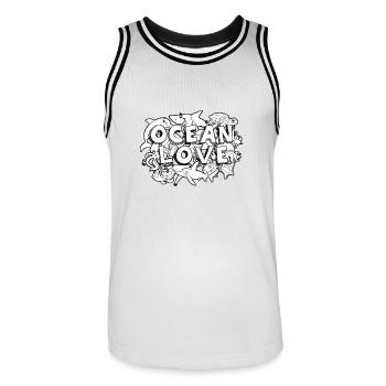 doodle Art Ocean - Männer Basketball-Trikot - Weiß/Schwarz - Vorne - AI Model Male 185 dark (185cm)