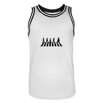 Doctor Who Road Crossing Detail - Men's Basketball Jersey - white/black - Front - AI Model Male 185 dark (185cm)