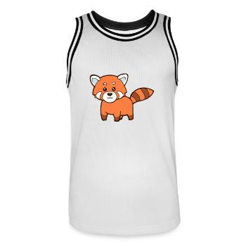 Panda rouge - Maillot de basket Homme - blanc/noir - Devant - AI Model Male 185 dark (185cm)