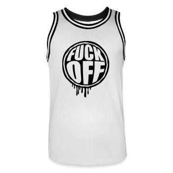 Fuck Off Kreis Graffiti - Maillot de basket Homme - blanc/noir - Devant - AI Model Male 185 dark (185cm)