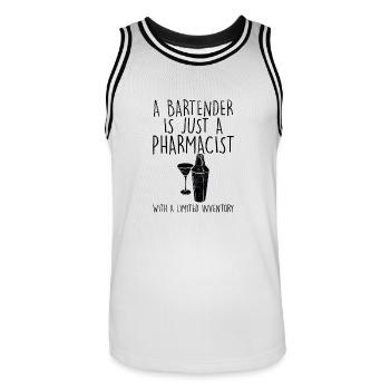 Bartender - Men's Basketball Jersey - white/black - Front - AI Model Male 185 dark (185cm)