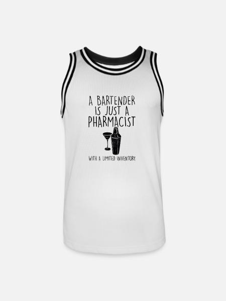 Bartender - Men's Basketball Jersey - white/black