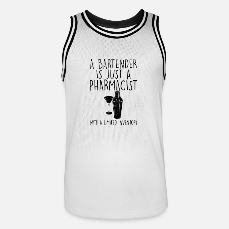 Bartender - Men's Basketball Jersey - white/black