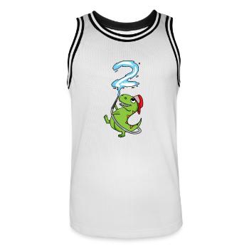2nd birthday dinosaur fire department - Men's Basketball Jersey - white/black - Front - AI Model Male 185 dark (185cm)