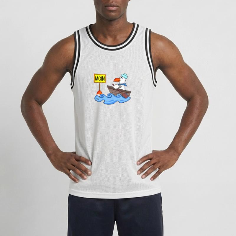 Moin Seemann Möwe Seemöwe Boot Männer Basketball-Trikot