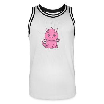 little baby dragon mythical creature fairy tale - Men's Basketball Jersey - white/black - Front - AI Model Male 185 dark (185cm)