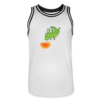 Dragon spits fire Mythical creatures Fairy tale - Men's Basketball Jersey - white/black - Front - AI Model Male 185 dark (185cm)