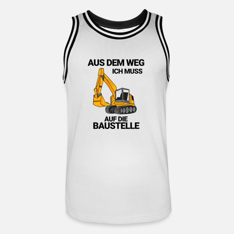 Baustelle Bagger Baggerfahrer Geschenk - Männer Basketball-Trikot - Weiß/Schwarz