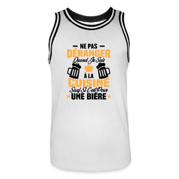 Ne pas déranger quand je suis à la cuisine Cadeau - Maillot de basket Homme - blanc/noir - Devant - AI Model Male 185 dark (185cm)