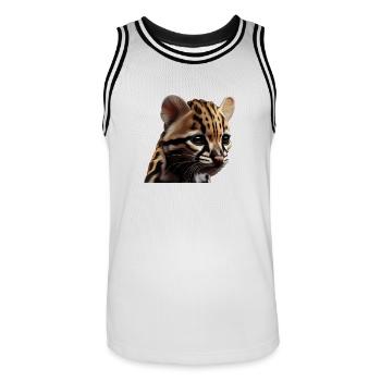 just a boy girl who loves Ocelots Ocelot ocelot ocelot - Men's Basketball Jersey - white/black - Front - AI Model Male 185 dark (185cm)