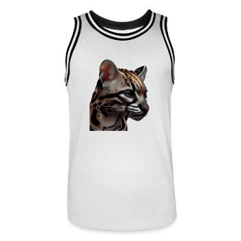 just a boy girl who loves Ocelots Ocelot ocelot ocelot - Men's Basketball Jersey - white/black - Front - AI Model Male 185 dark (185cm)
