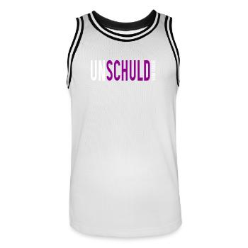Unschuld vom Lande - Mädchen, Girls, Frauen - Männer Basketball-Trikot - Weiß/Schwarz - Vorne - AI Model Male 185 dark (185cm)