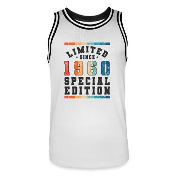 Limited Edition since 1960 Geburtstag Geschenk - Männer Basketball-Trikot - Weiß/Schwarz - Vorne - AI Model Male 185 dark (185cm)